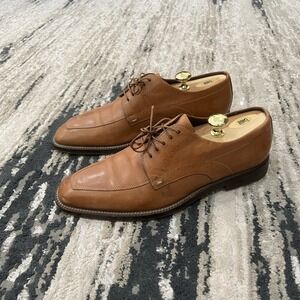 HUGO BOSS Brown Leather Lace-Up‎ Oxfords Men's Fashion Size US 9 Made In Italy